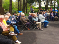 Awaiting the unveiling of the plaque